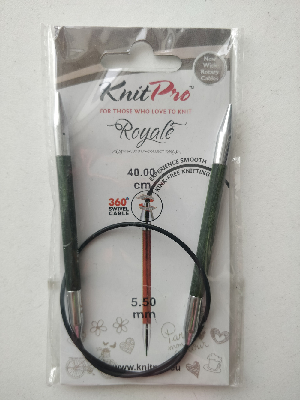 Спицы круговые Knit Pro Royale серия люкс, ламинированная береза, размеры в ассортименте