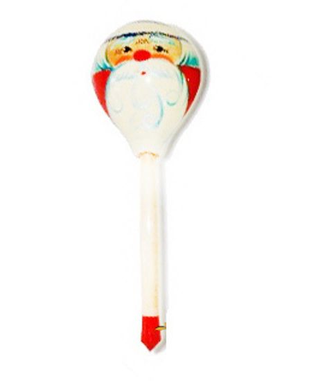 LHL8102 Деревянная ложка полубаская, роспись "Дед Мороз", Хохлома