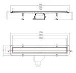 Линейный трап PESTAN Betto Line 750 мм
