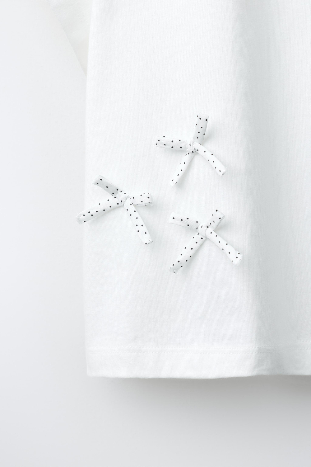 ZARA ФУТБОЛКА С БАНТАМИ, БЕЛЫЙ