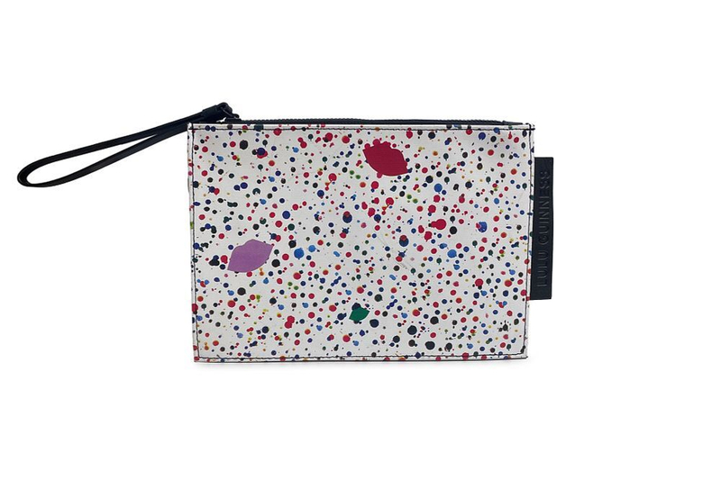 Пятнистый клатч Lulu Guinness с замком на молнии