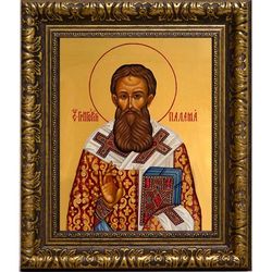 Григорий Палама, Солунский Святитель. Икона на холсте.