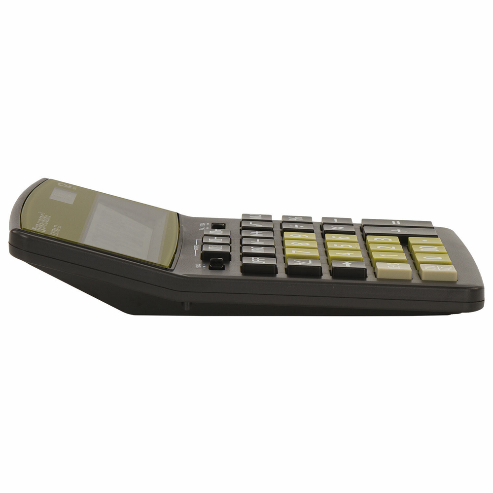 Калькулятор настольный BRAUBERG EXTRA-12-BKOL (206x155 мм) 12 разрядов двойное питание черно-ОЛИВКОВЫЙ