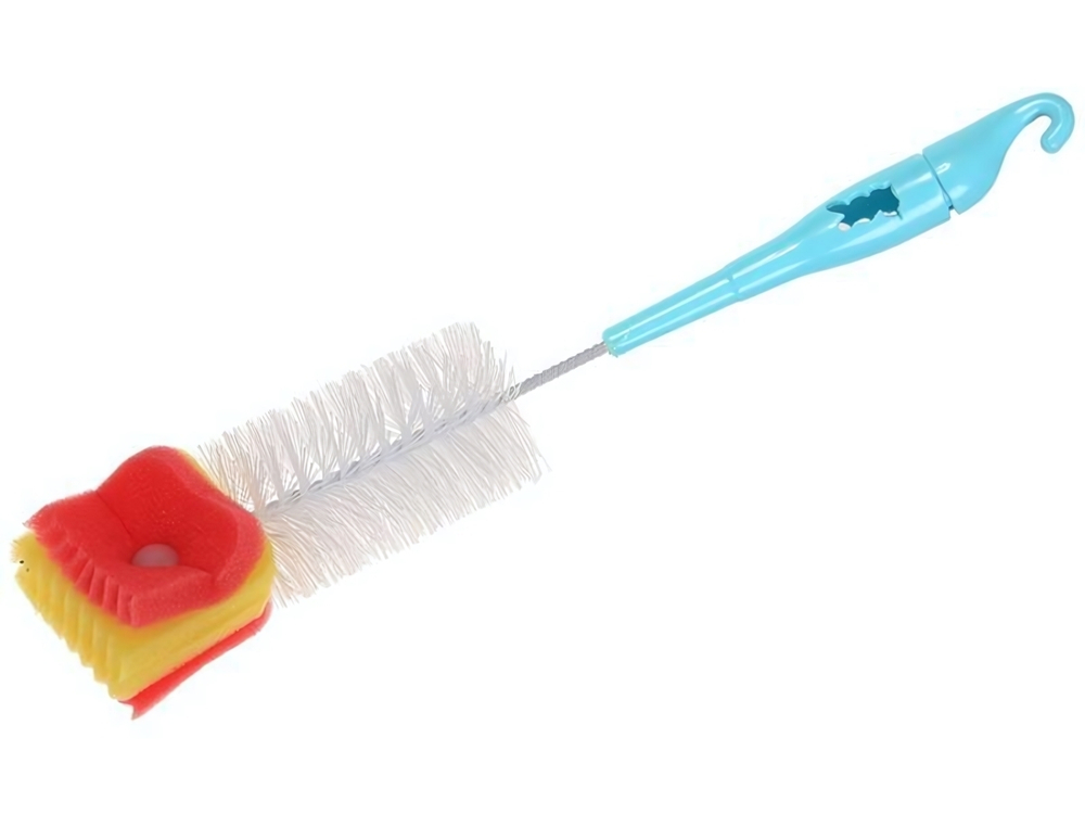 Ерш для бутылок с губкой 38/19см цветной