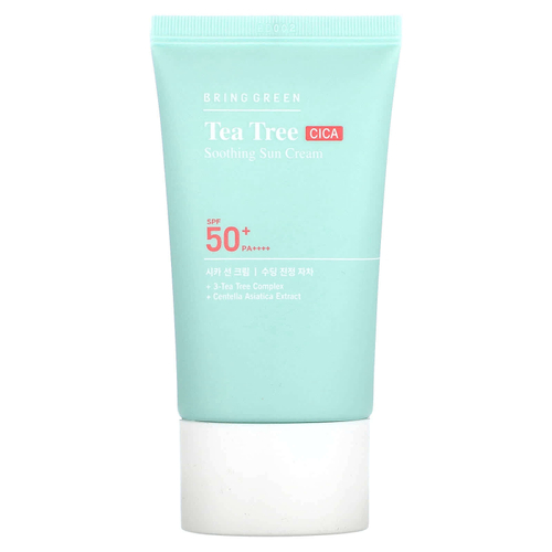 Bringgreen, Успокаивающий солнцезащитный крем Tea Tree CICA, SPF 50+ PA ++++, 50 мл (1,69 жидк. унц.)
