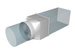 Переходник пластиковый ERA D125 мм 90° 126x126