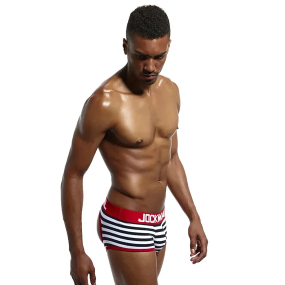 Мужские трусы джоки белые в полоску JOCKMAIL JM4058-1
