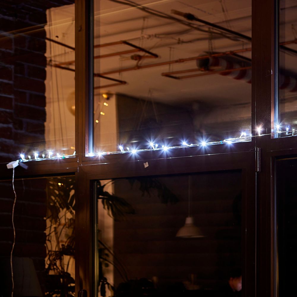 ULD-S0500-050-DTA WHITE IP20 Гирлянда светодиодная с контроллером. 5м. 50 светодиодов. Белый свет. Провод прозрачный. ТМ Uniel