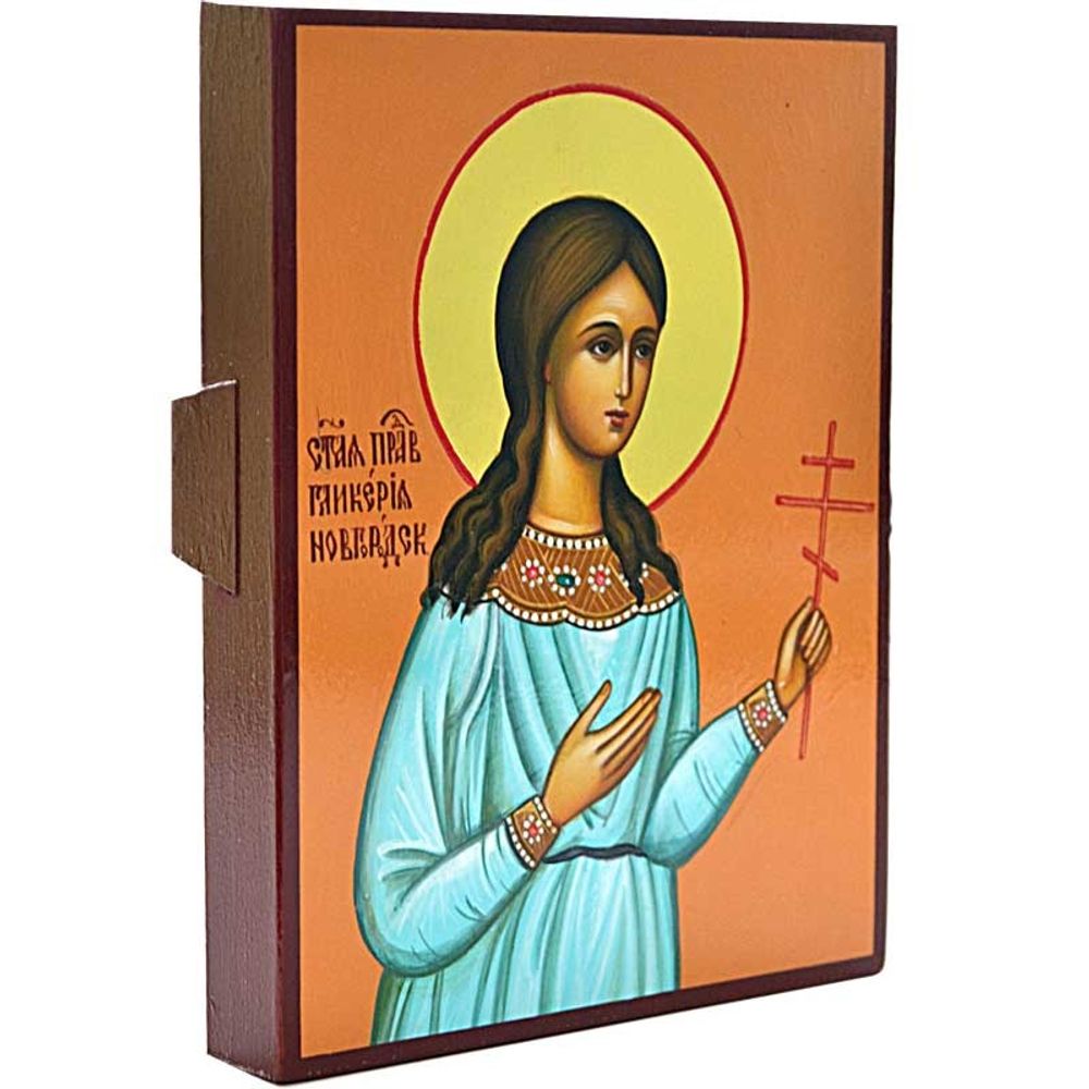 Святая Гликерия овгородская. Рукописная икона.