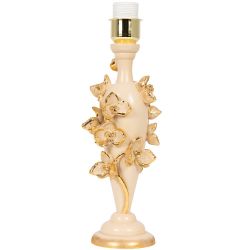 Настольная лампа Орхидея Лира Айвори с абажуром Тюссо Vatican (Ватикан) Корица