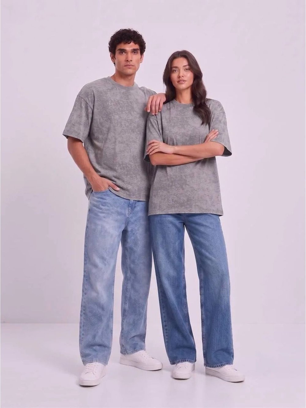 Футболка серый меланж  oversize