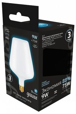 Лампа светодиодная Gauss Filament E27 9Вт 4100K 1016802209