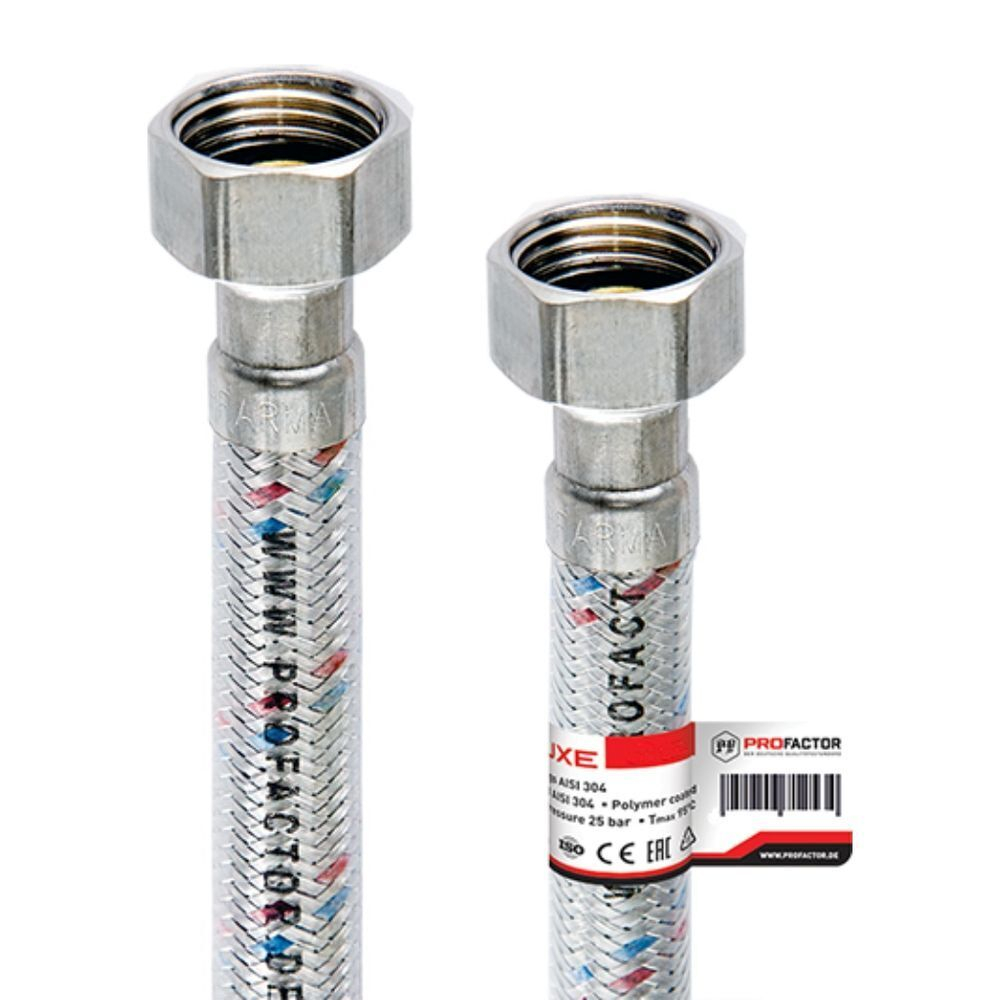Подводка для воды 1/2"х2.5 м, Г-Г, сталь, полимер, ProFactor, PF WFH 523.250