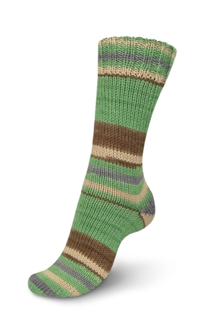 Пряжа Talking Lines Color 6-нитка (05105/Цвет зеленый-бежевый-табак), 150гр/375 м