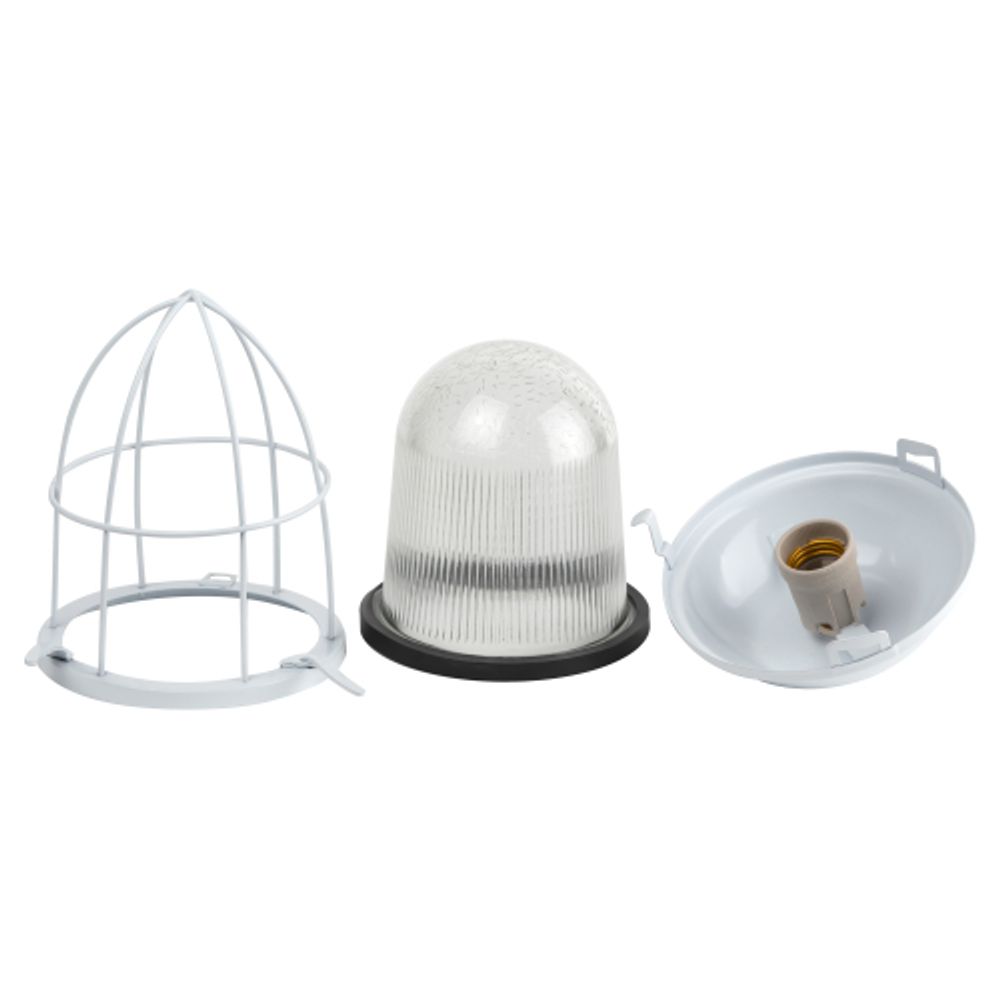 Светильник ЭРА НСП 02-100-003 с решеткой Желудь сталь стекло IP54 E27 max 100Вт 172х262х275 белый