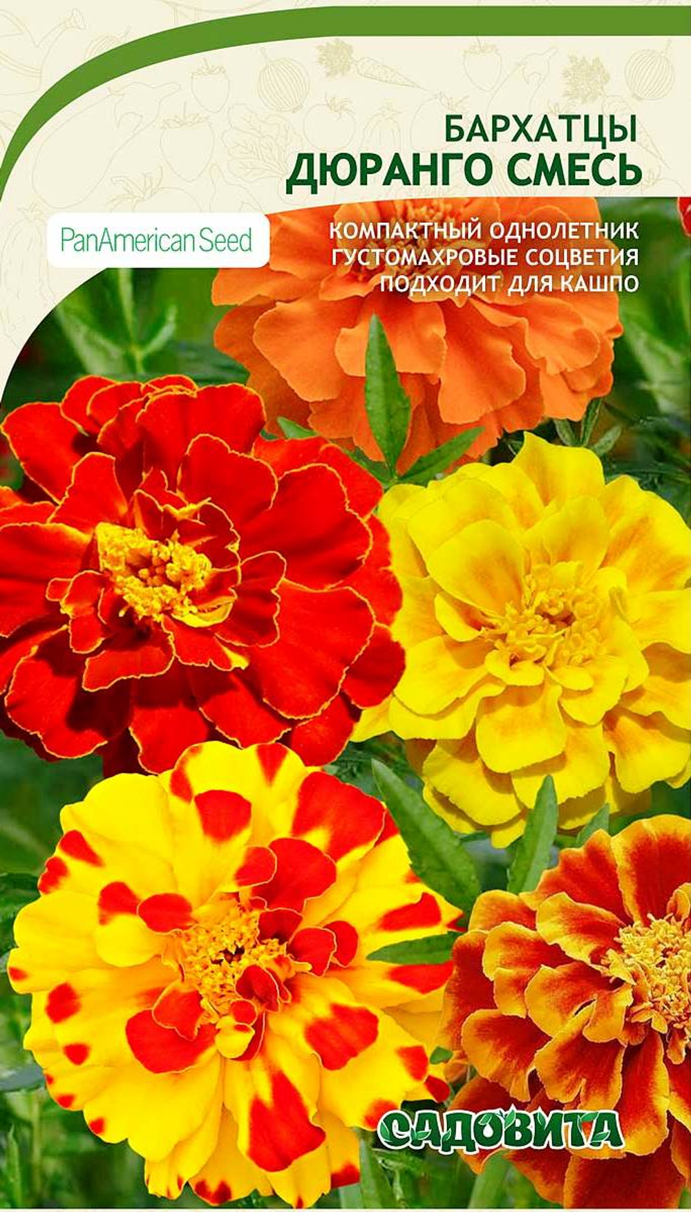 Бархатцы Дюранго Смесь 5шт PanAmerican/Садовита