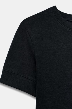 ZARA МИНИМАЛИСТИЧНАЯ ФУТБОЛКА С КОРОТКИМИ РУКАВАМИ, МОРСКОЙ СИНИЙ