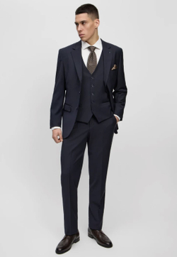 Мужской костюм тройка (темно-синий) А52