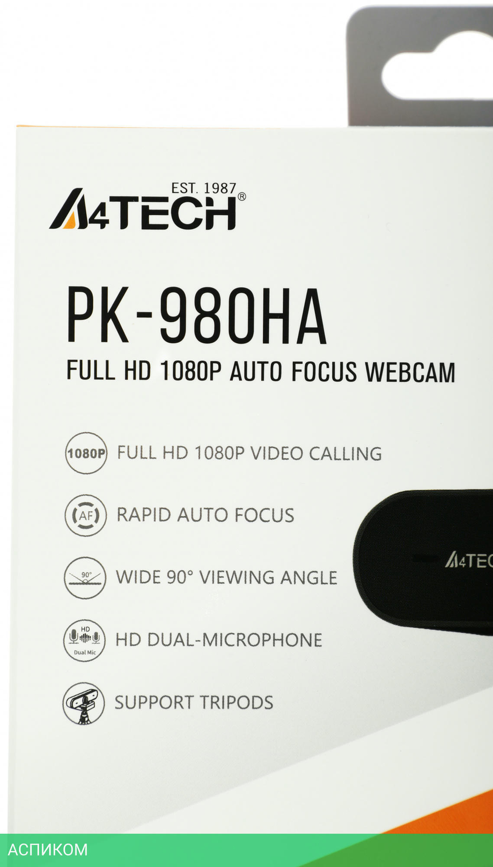 Веб-камера A4Tech PK-980HA черный