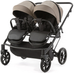 Детская коляска для двойни Adamex Leo Duo Deluxe 2 в 1 DUO-SA9 (Т.БЕЖЕВАЯ КОЖА)
