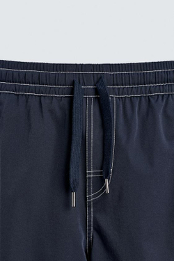 ZARA ДЛИННЫЕ ПЛАВКИ С КОНТРАСТНОЙ ОТСТРОЧКОЙ, МОРСКОЙ СИНИЙ