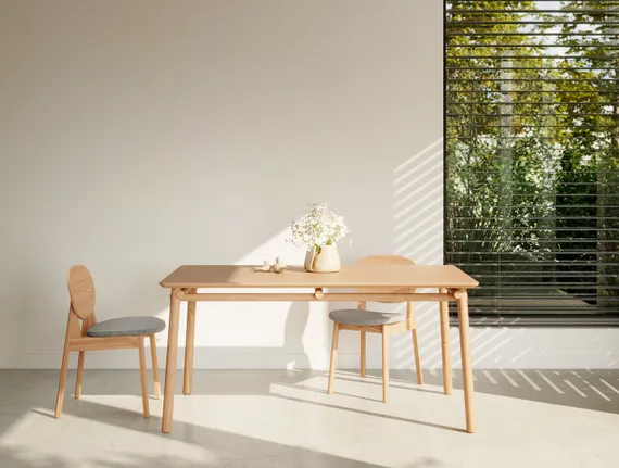 Обеденный стол Meiko 160х80 см, массив дуба, меламин