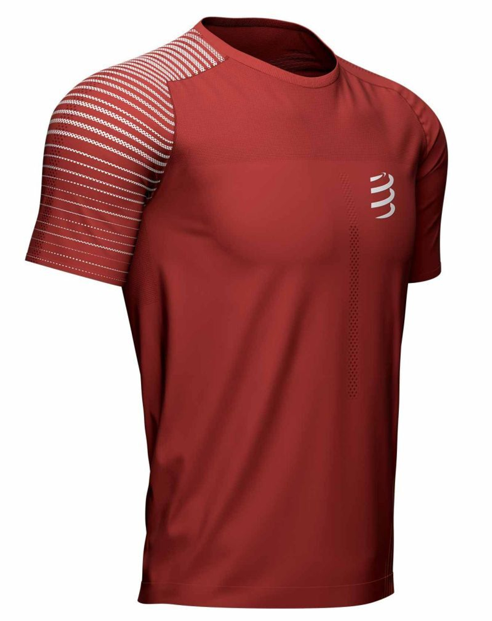Мужская теннисная футболка Compressport Performance SS Tshirt - spoiled apple/dark cheddar