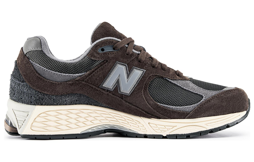 New Balance NB 2002R comfortable trend fabric leather shock absorption non-slip wear-resistant low-cut casual running shoes for men and women the same coffee gray