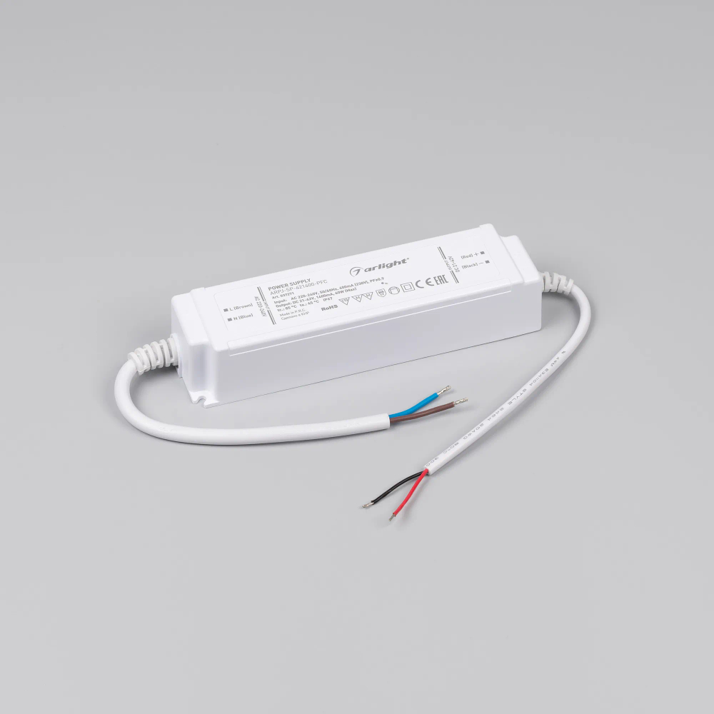 Блок питания ARPJ-SP-421400-PFC (60W, 21-42V, 1.4A) (Arlight, IP67 Пластик, 5 лет) 037271
