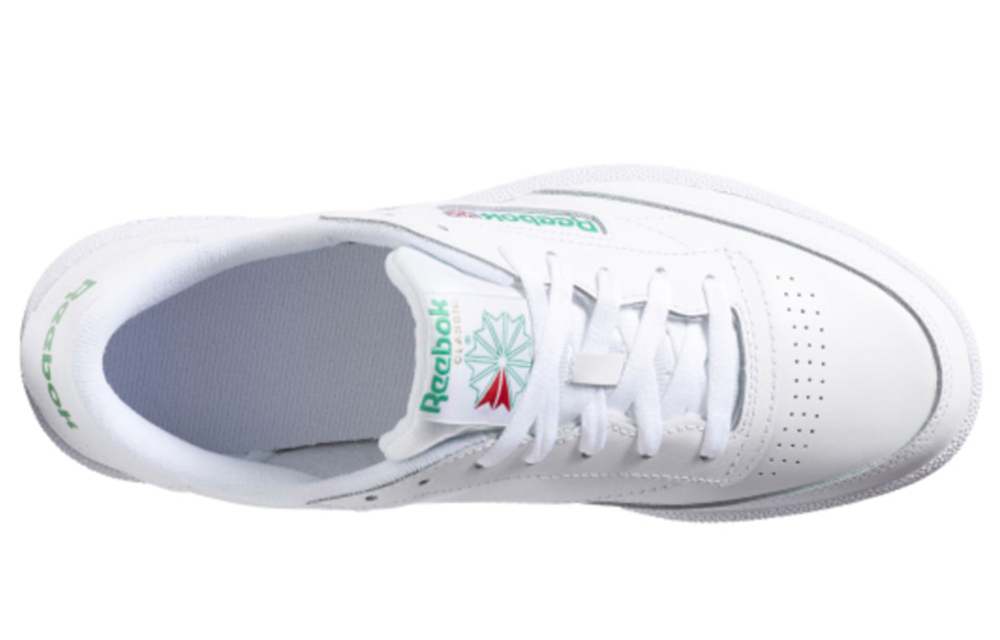 Reebok Club C 85 leather retro casual non-slip lightweight low-top sneakers for men and women with the same white and green