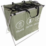 Корзина для белья тройная складная Тёмное, Светлое, Цветное 62*37*56,5 см зеленая