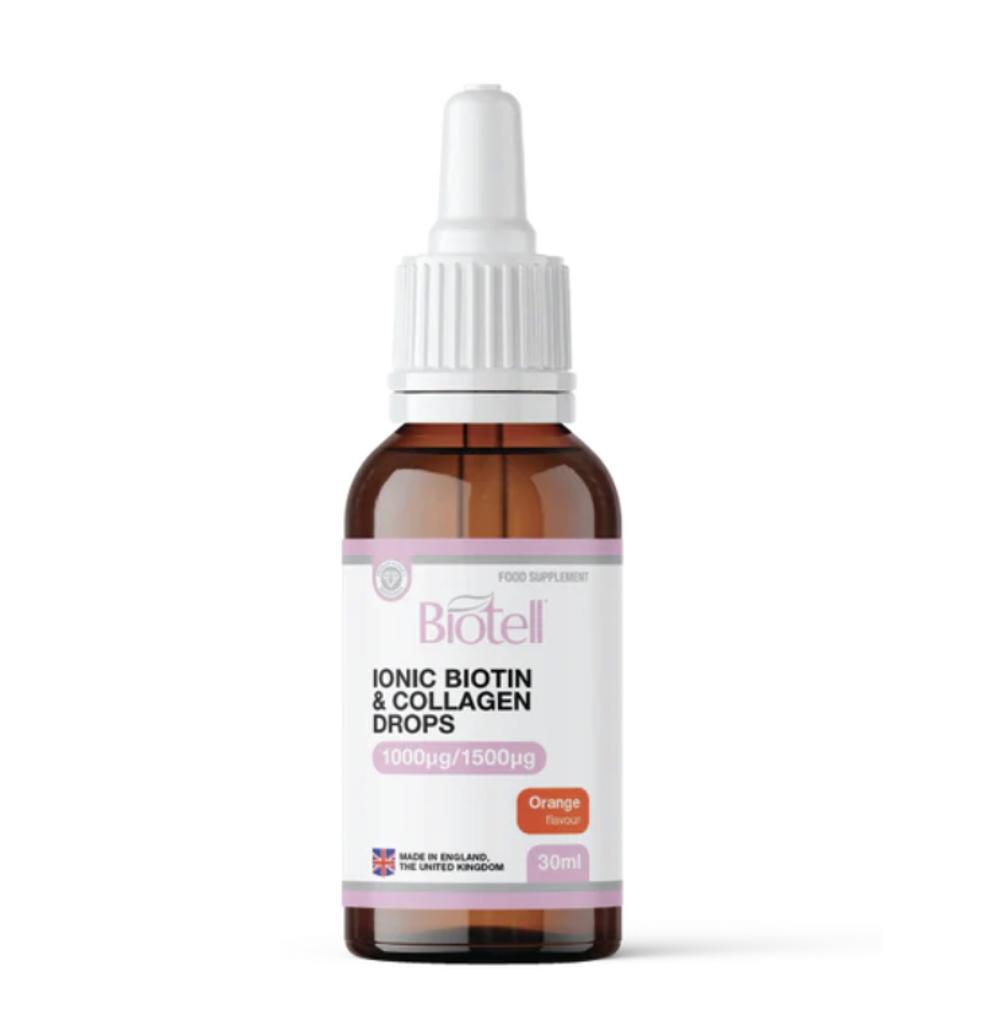 BioTell - Liquid Ionic Biotin + Collagen Drops 1000/1500 per serving, 30 ml