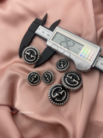 Пуговицы Гучч. серебристые с черной эмалью