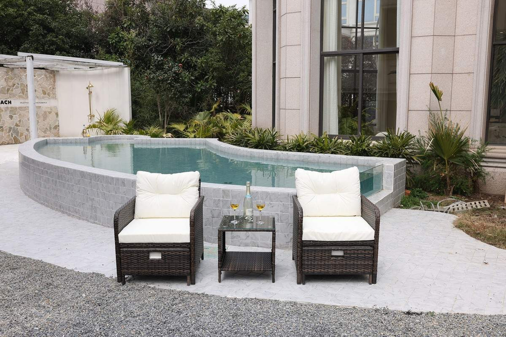 Набор мебели из ротанга, 5 предметов, коричневый, GM-M79