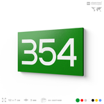 Номер на дверь 354, табличка на дверь для офиса, квартиры, кабинета, аудитории, склада, зеленая 120х70 мм, Айдентика Технолоджи