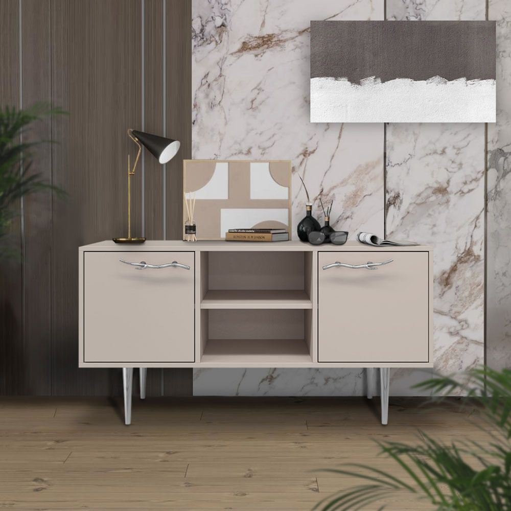 Тумба под ТВ Арт Колор matte 117см Стайл Сильвер Серый агат матовый