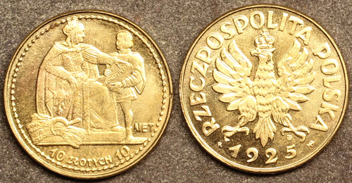 Жетон 10 злотых 1925 года Польша бронза копия Копия