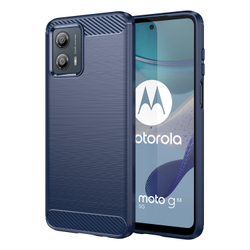 Чехол для смартфона Motorola Moto G53 5G, синего цвета в стиле карбон, серия Carbon от Caseport