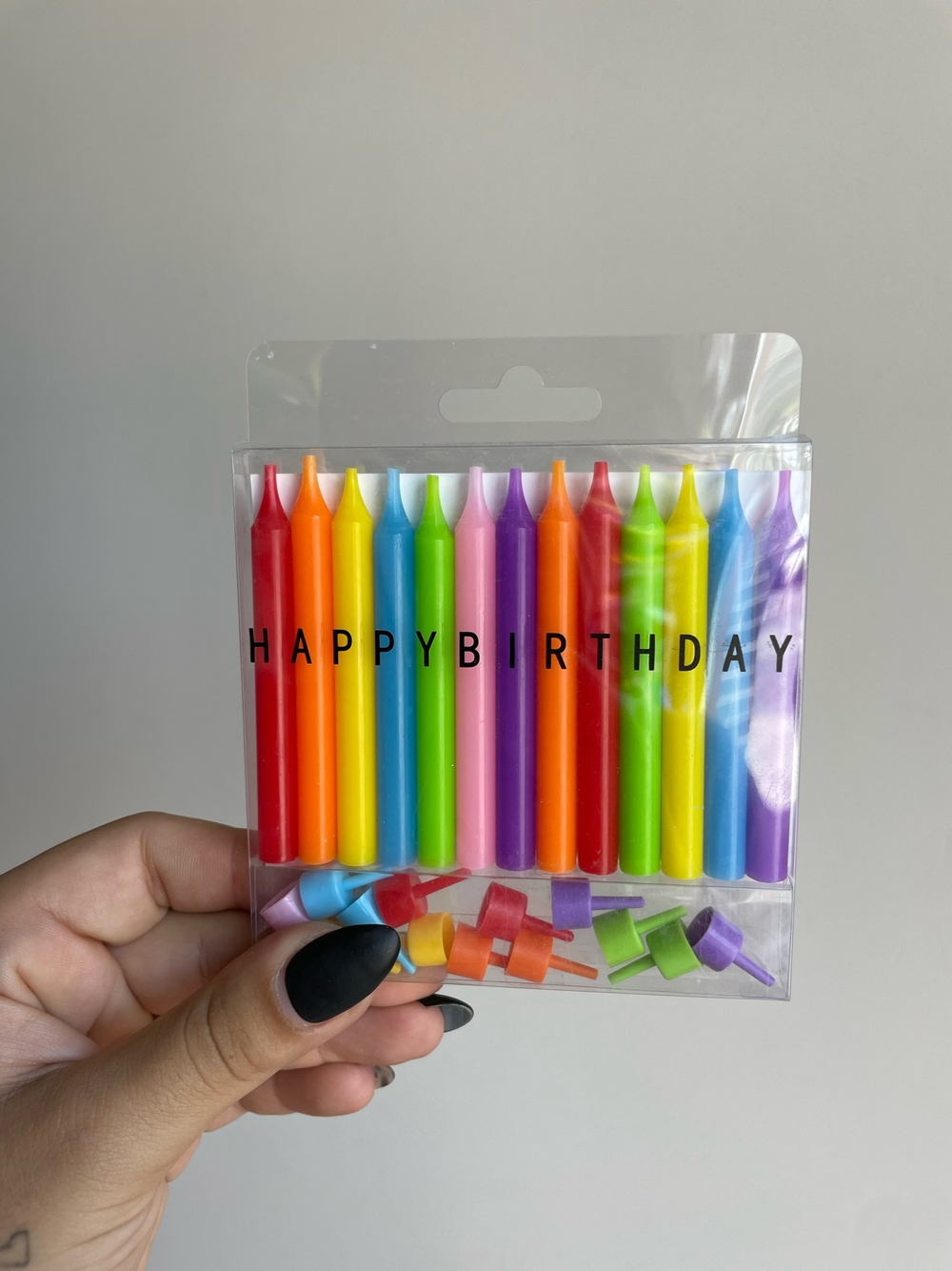 Свечи тортовые классические "Гиганты" Разноцветные с держателями, 12 шт, 8 см