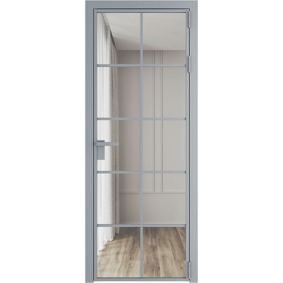 Алюминиевая дверь 4AG серебро остеклённая