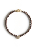 Колье "Autumn Heart Brown" Gold