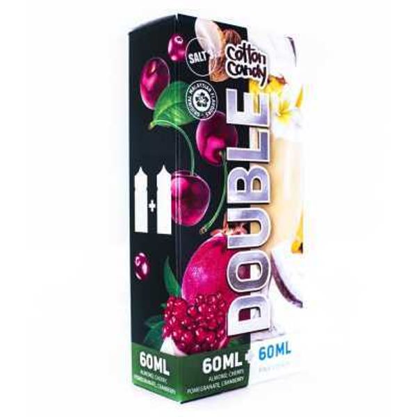 Купить Жидкость Cotton Candy DOUBLE - Almond-cherry-pomegranate-cranberry + Pina-colada (2*60 мл)