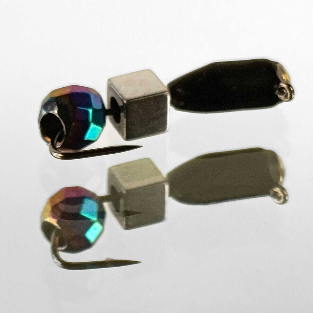 Мормышка Владимирская 519 "Гвоздик с зеркальцем с ушком куб-шар", 3мм, 1гр (15шт/уп)