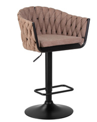 Стул барный DOBRIN LEON, коричневая ткань (LAR 275-3)