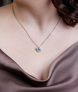 Подвес из серебра со вставками из розового и бесцветных фианитов