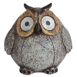 Светильник уличный ЭРА ERAFYS01-08 Сова серая на солнечной батарее полистоун 11,5 см