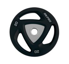 Диск олимпийский полиуретановый 20 кг OKPRO серый лого