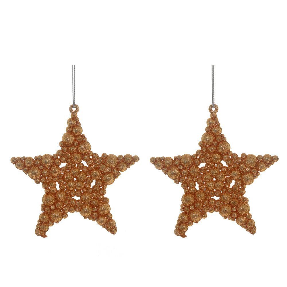 GAEM Набор из 2шт Украшение новогоднее "Звезда", L10 W1 H10 см/Lп13 Wп2 Hп17 см