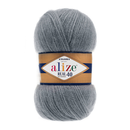 Пряжа "Angora real 40" 87 Угольный серый