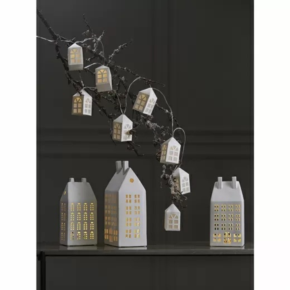 Домик из фарфора с подсветкой Aarhus из коллекции New Year Essential, 26,6 см